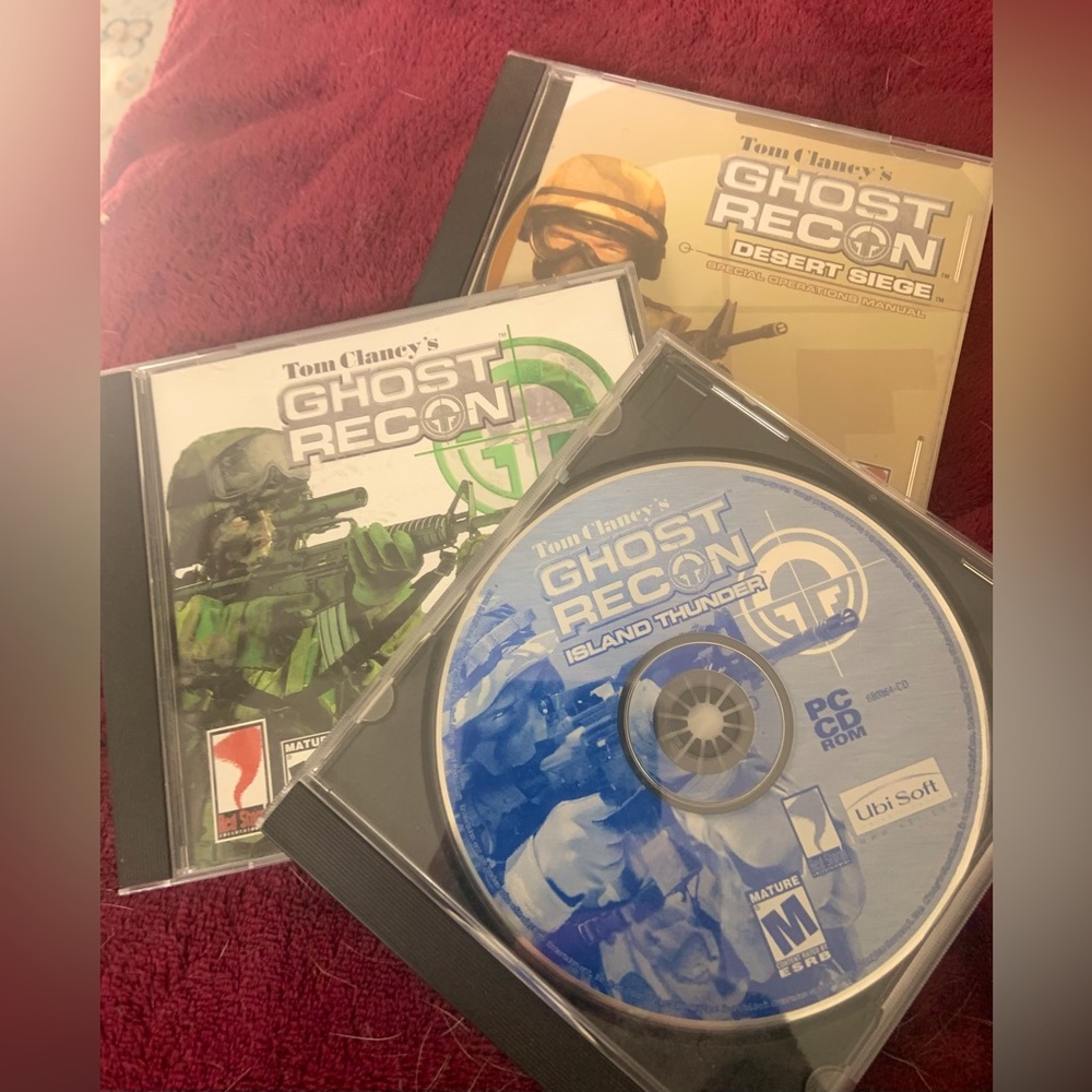 Set of three Tom Clancy Ghost Recon Cd Games.